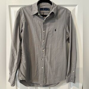 Men’s long sleeve, grey Ralph Lauren Polo shirt